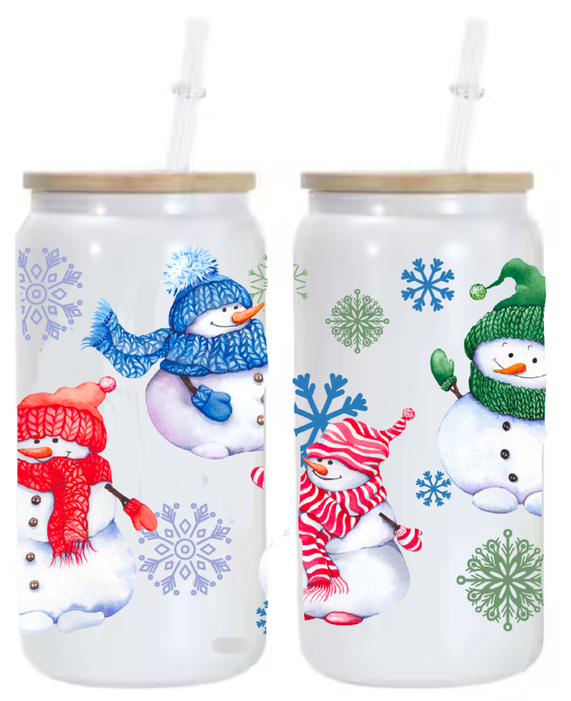 Snow People! Frosted Glass Tumbler (1424-T)