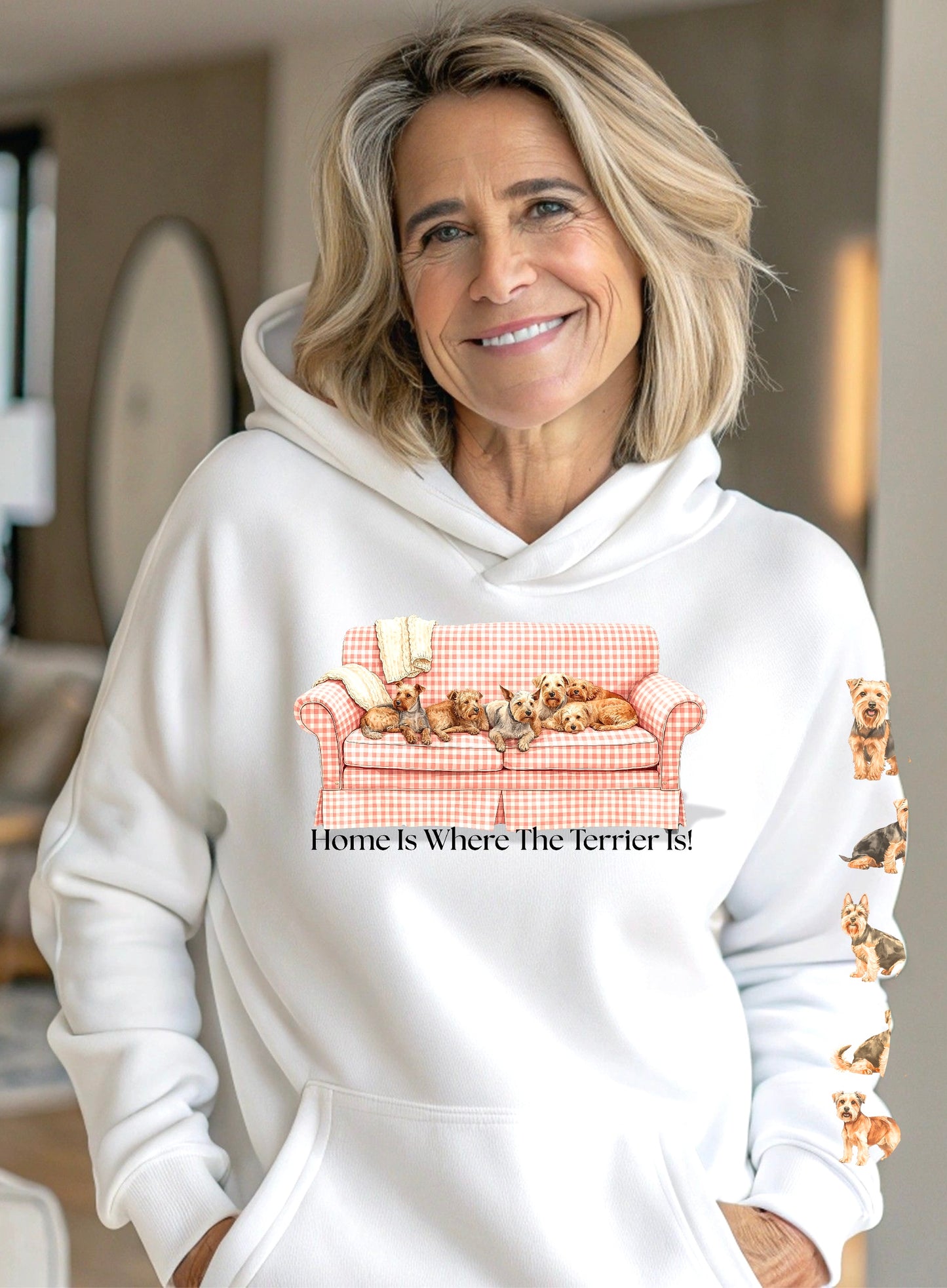 Home Is Where My Terrier Is! Hoodie, Cozy Sweatshirt, Terrier Lover Hoodie, Dog Mom, Birthday Gift (HC-1000)