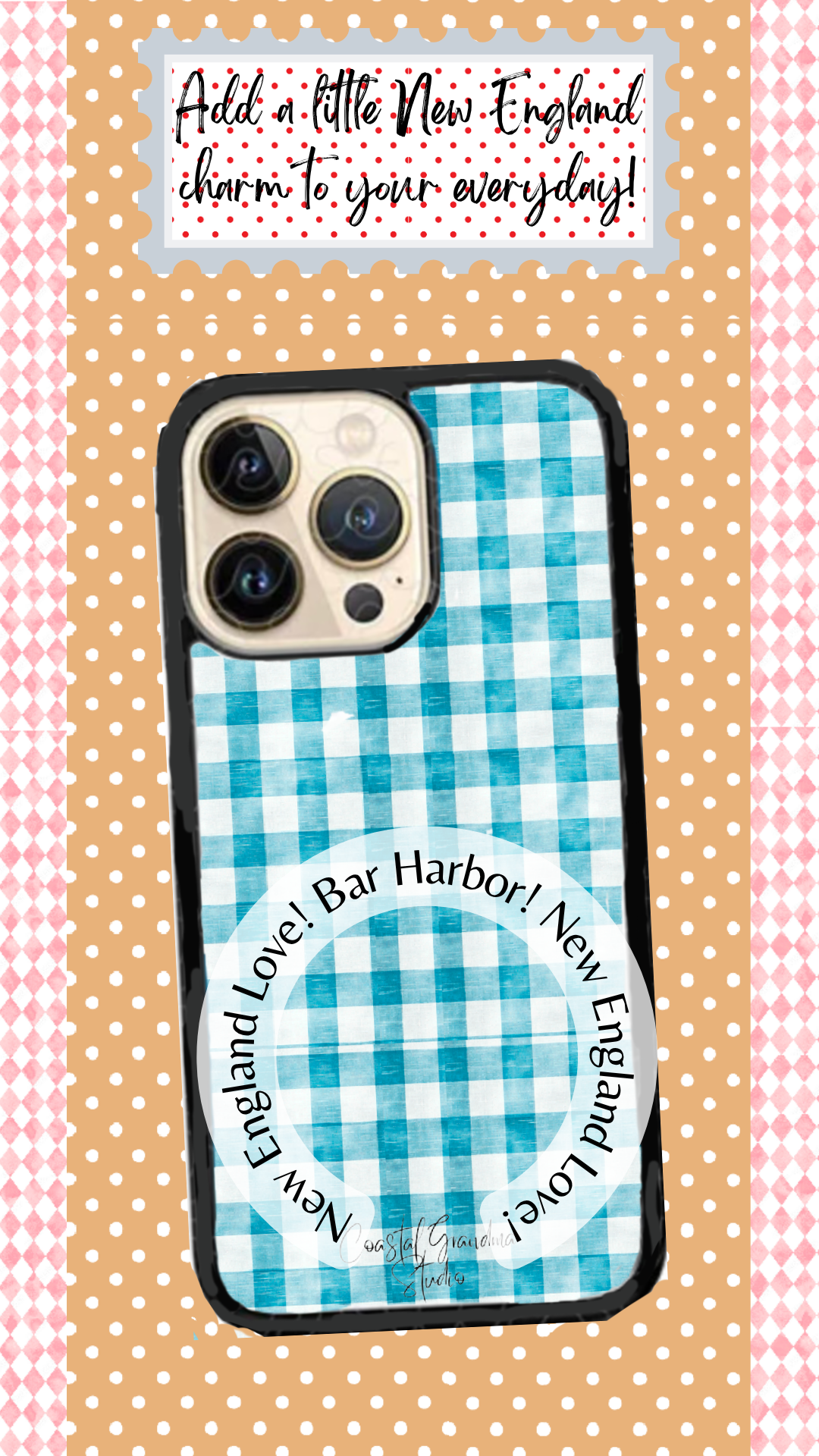 Coastal Aesthetic Phone Case - New England Beach Cottage Bar Harbor Maine Inspired (1601)