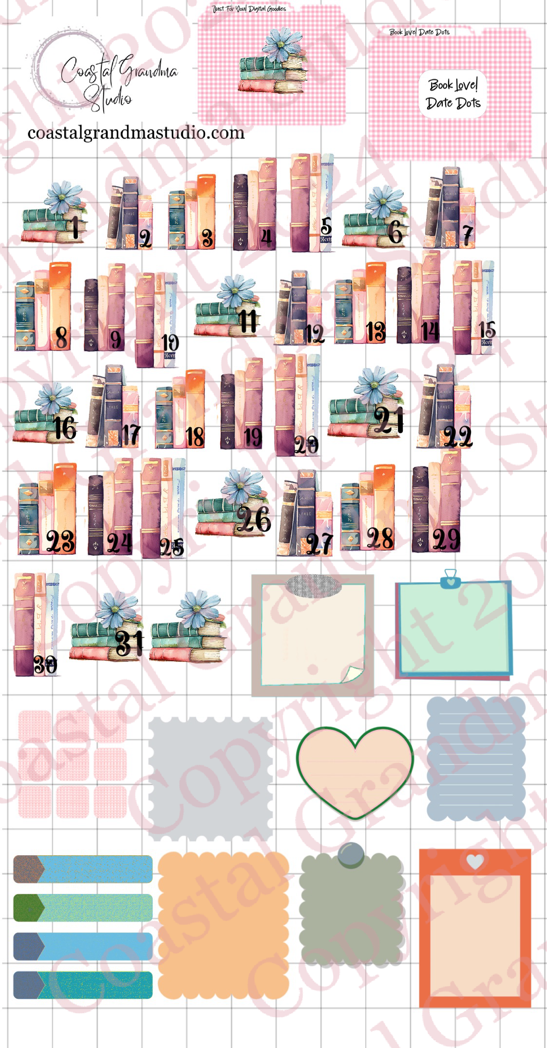 Book Love! Pre-Cropped Digital Sticker Bundle (5800-BU)