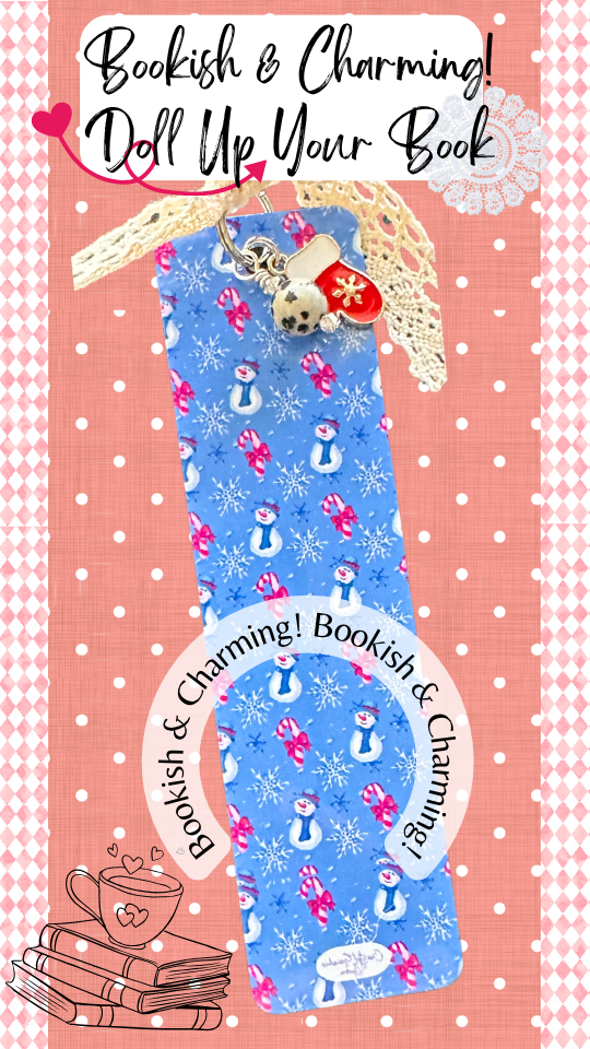 Christmas Stocking Charm Bookmark – Cute Aesthetic Bookmark with Lace Ribbon, Gift for Book Lovers (1114-B)