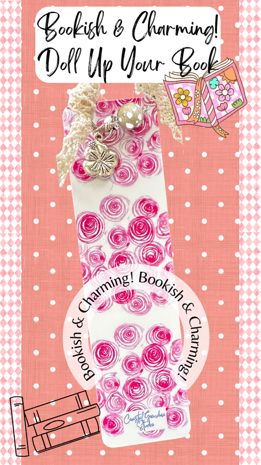 Blossom Charm Bookmark – Cute Aesthetic Bookmark with Lace Ribbon, Gift for Book Lovers  (1391-B)