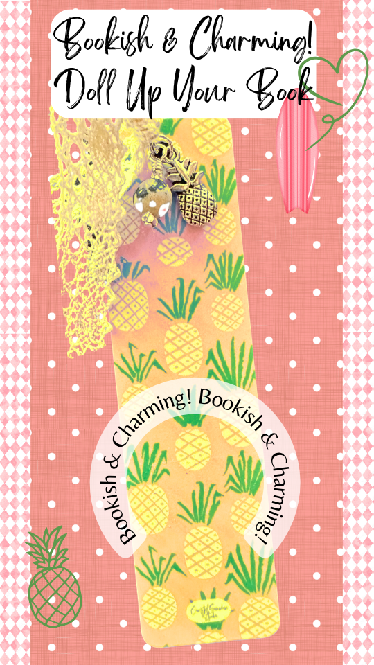 For Maui - With Love! 6 LIghtweight Aluminum Bookmark With Vintage Lace, Charms & a Jasper Bead  (1423-B)