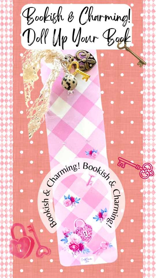 Key To My Heart Charm Bookmark – Cute Aesthetic Bookmark with Lace Ribbon, Gift for Book Lovers (1506-B)
