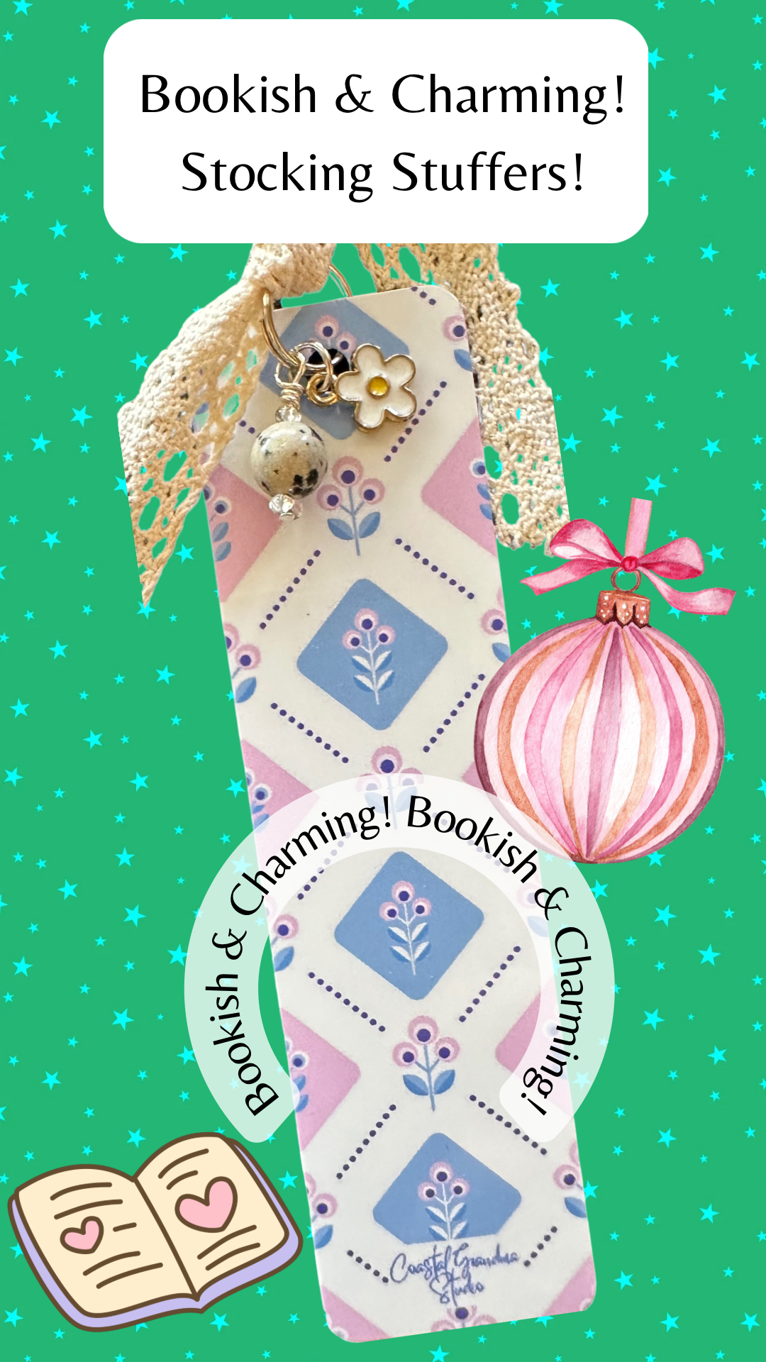 Bookish and charming coquette aesthetic bookmark