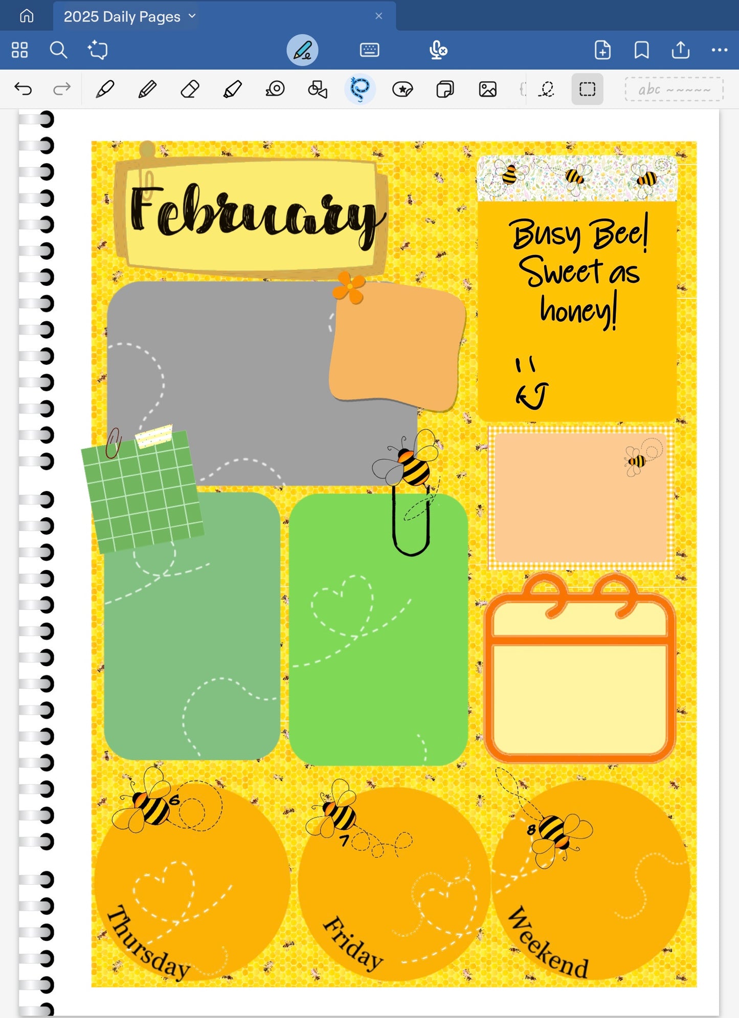 Busy Bee! Skinny Rectangles Digital Pre-Cropped Stickers For Goodnotes (5900-SR)