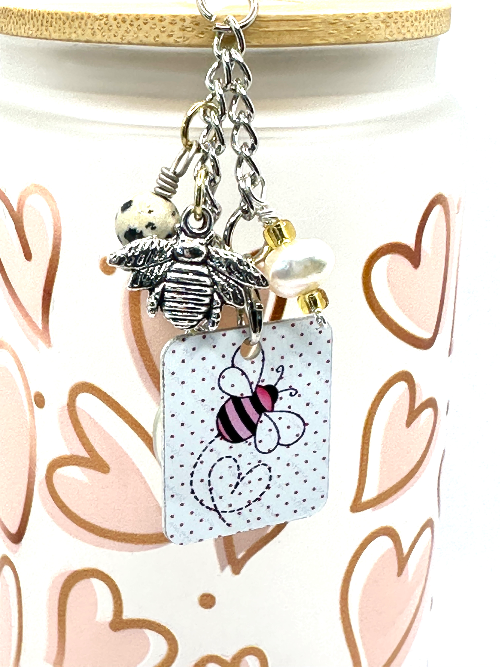 Busy Bee Personalized Straw/Cup Charm (1559-CC)