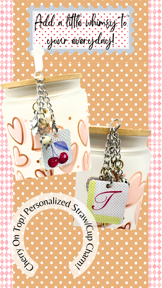 Cherry On Top Personalized Straw/Cup Charm (1528-CC)