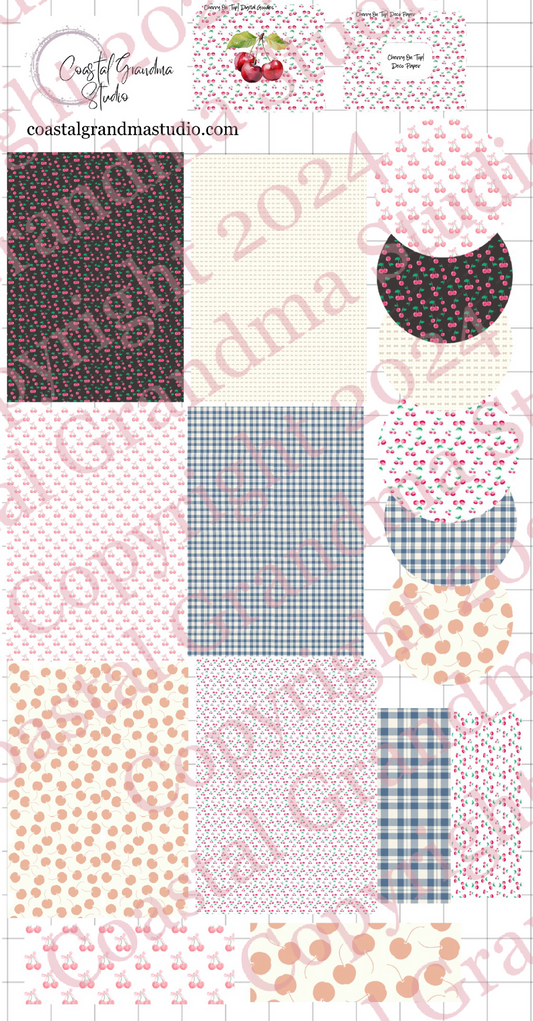 Cherry On Top! Decorative Papers & Goodies Digital Pre-Cropped Stickers For Goodnotes (6100-PG)