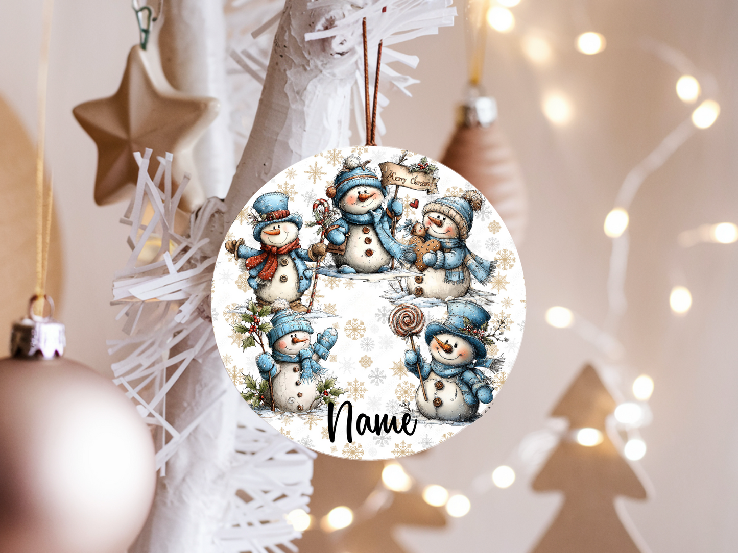 Personalized Whimsical Snowman Ornament • Custom Name Christmas Ornament • Happy Holidays 2025 Winter Gift (2025-26)