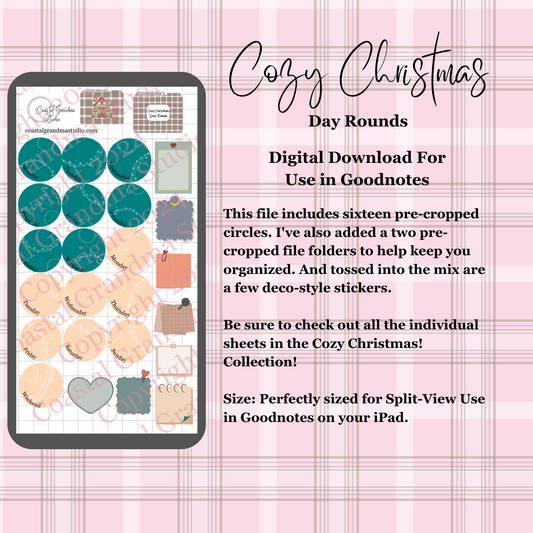 Cozy Christmas! Day Rounds Download Pre-Cropped Stickers For Goodnotes (5600-DR)