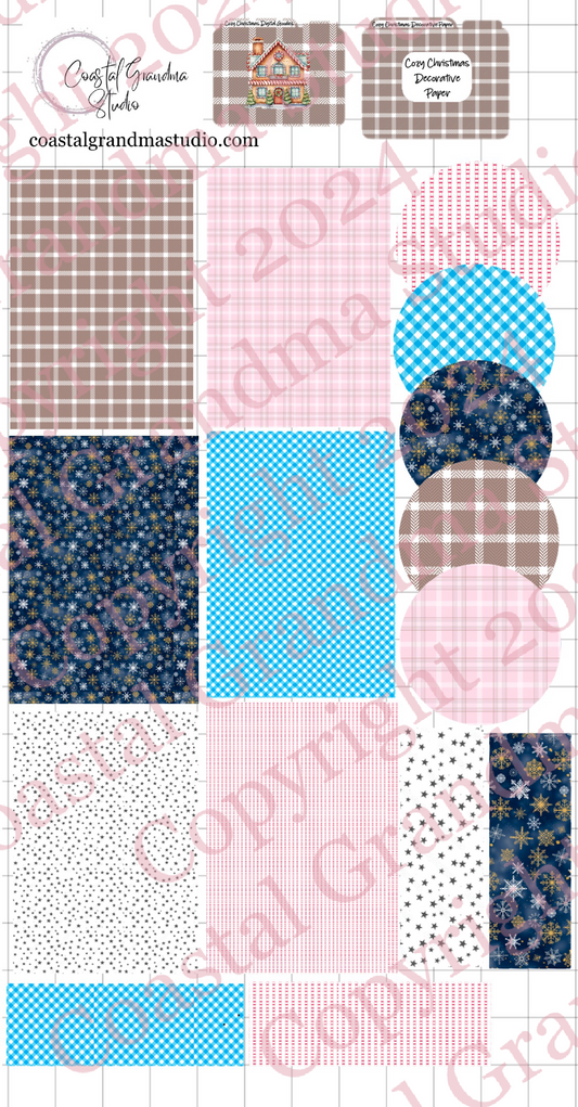 Cozy Christmas! Decorative Papers & Goodies Download Pre-Cropped Stickers For Goodnotes (5600-PG)