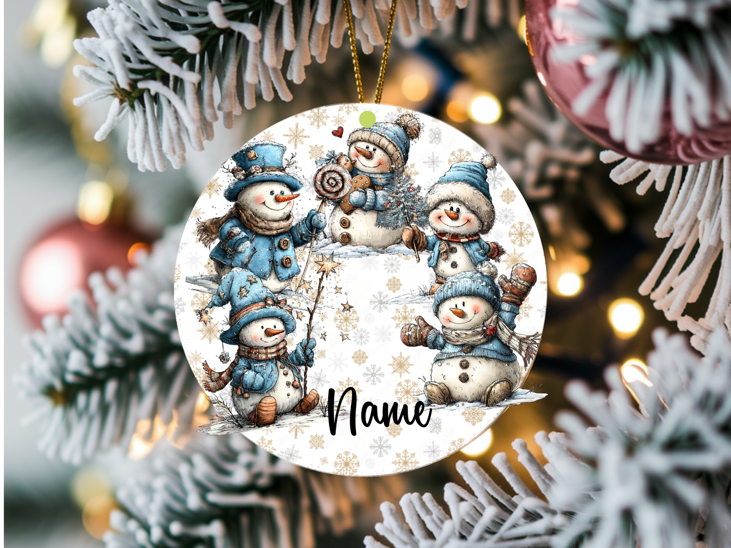 Personalized Whimsical Snowman Ornament • Custom Name Christmas Ornament • Merry Christmas 2026 Winter Gift (2025-10)