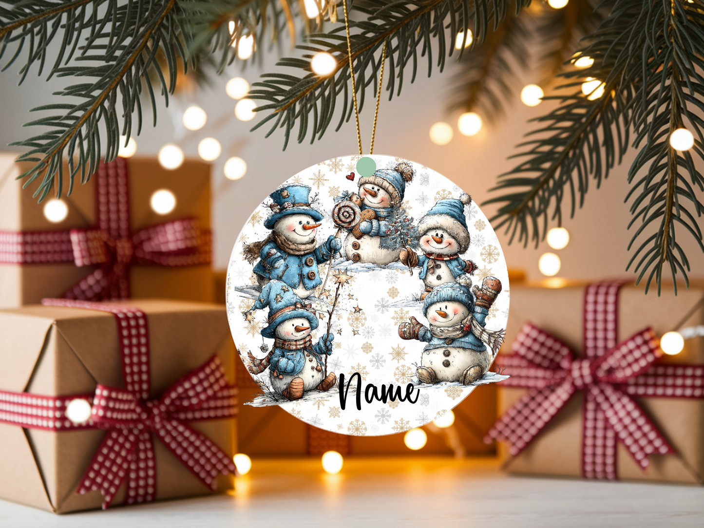 Personalized Whimsical Snowman Ornament • Custom Name Christmas Ornament • Merry Christmas 2026 Winter Gift (2025-10)