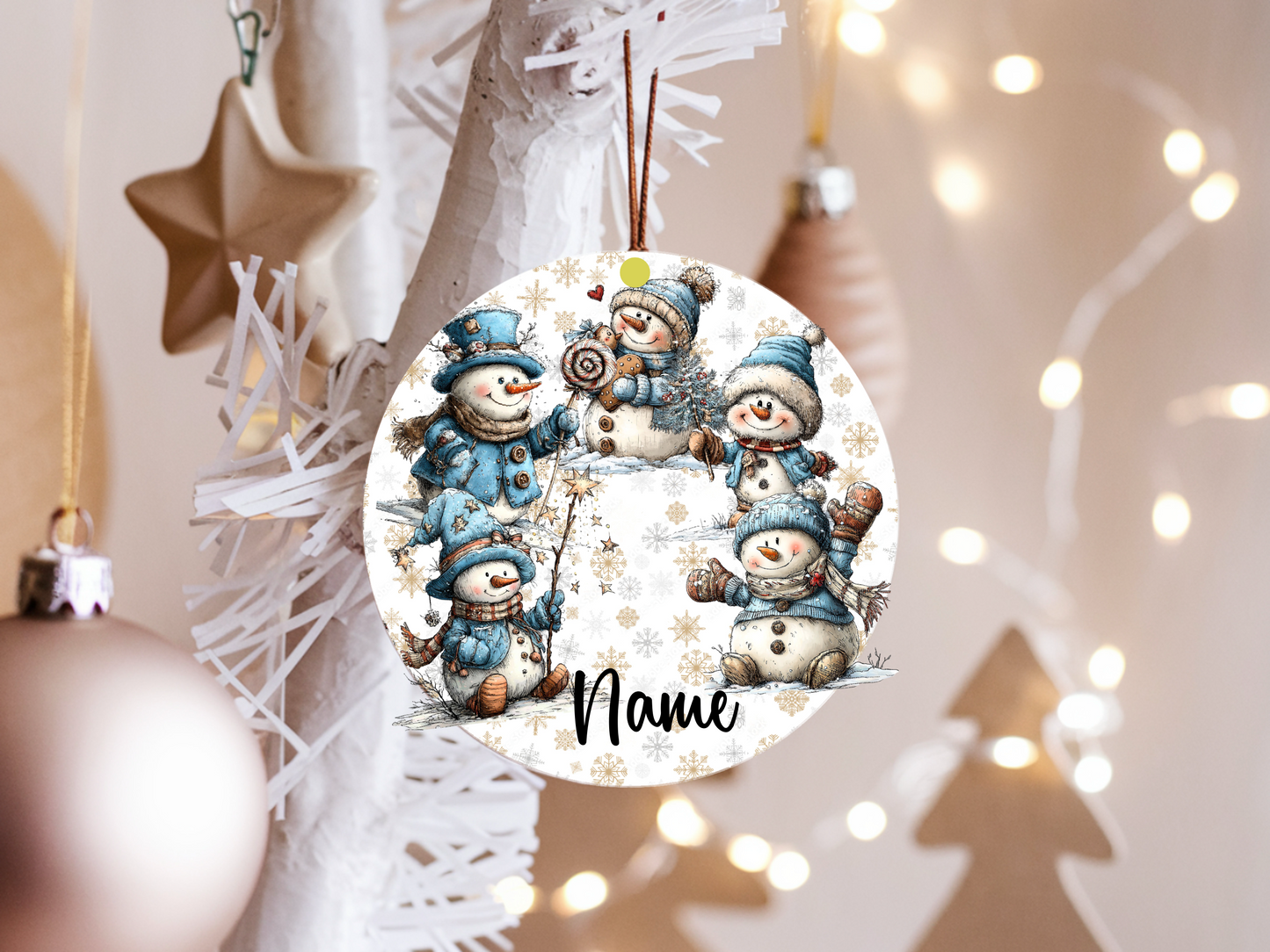 Personalized Whimsical Snowman Ornament • Custom Name Christmas Ornament • Merry Christmas 2026 Winter Gift (2025-10)