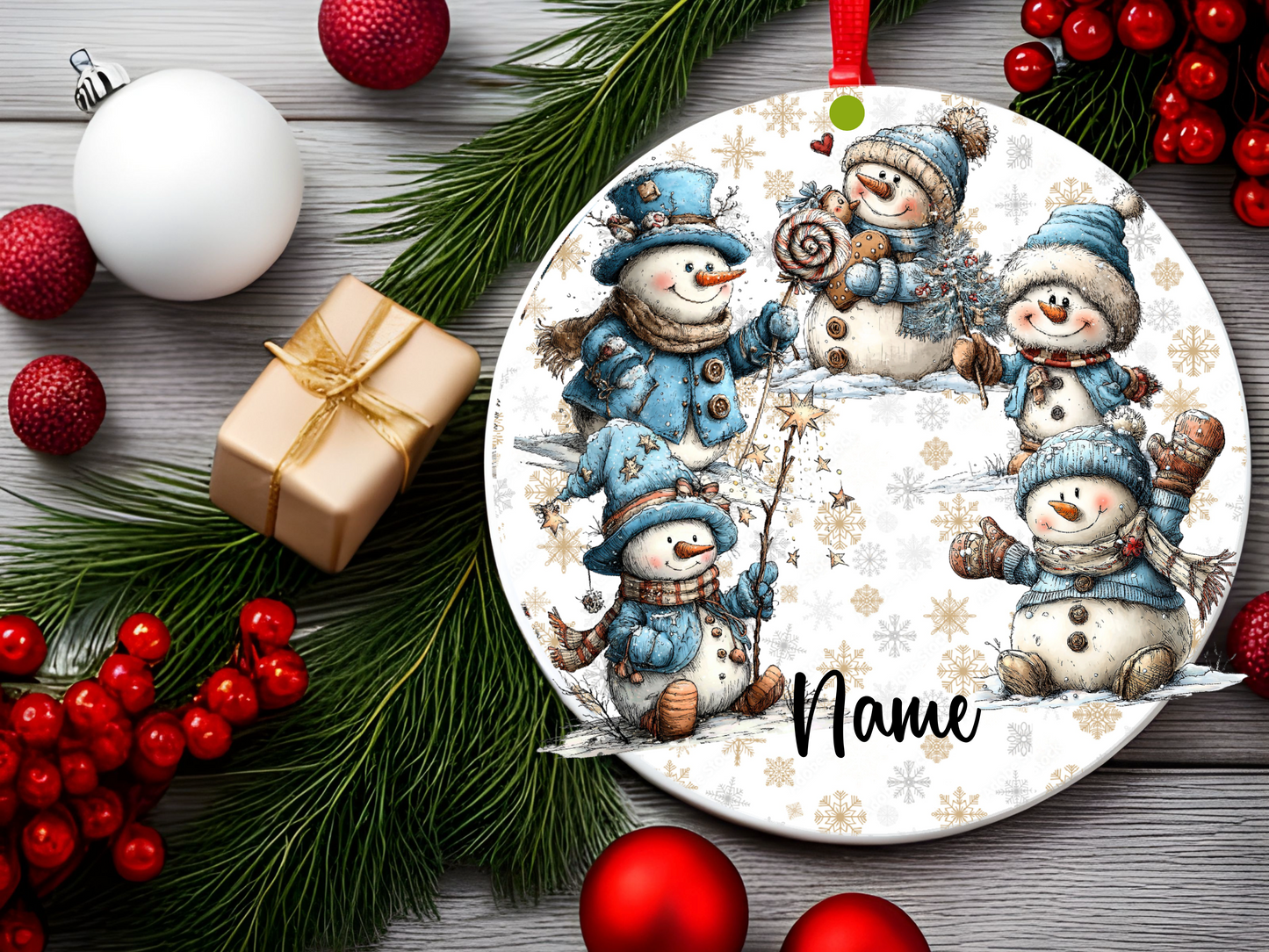 Personalized Whimsical Snowman Ornament • Custom Name Christmas Ornament • Merry Christmas 2026 Winter Gift (2025-10)