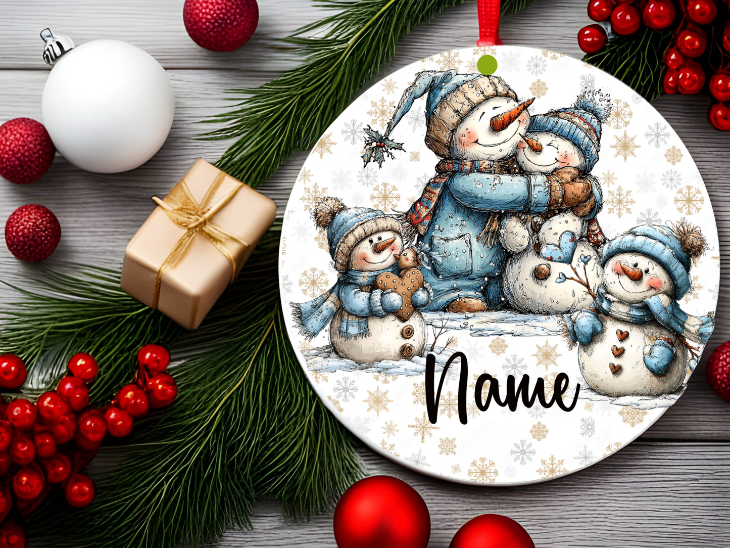 Personalized Whimsical Family Ornament • Custom Name Christmas Ornament • Merry Christmas 2026 Holiday Gift (2025-11)