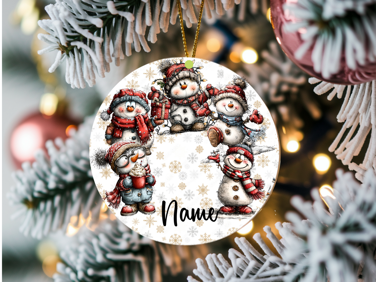 Personalized Whimsical Snowman Ornament • Custom Name Christmas Ornament • Merry Christmas 2025 Holiday Gift (2025-13)