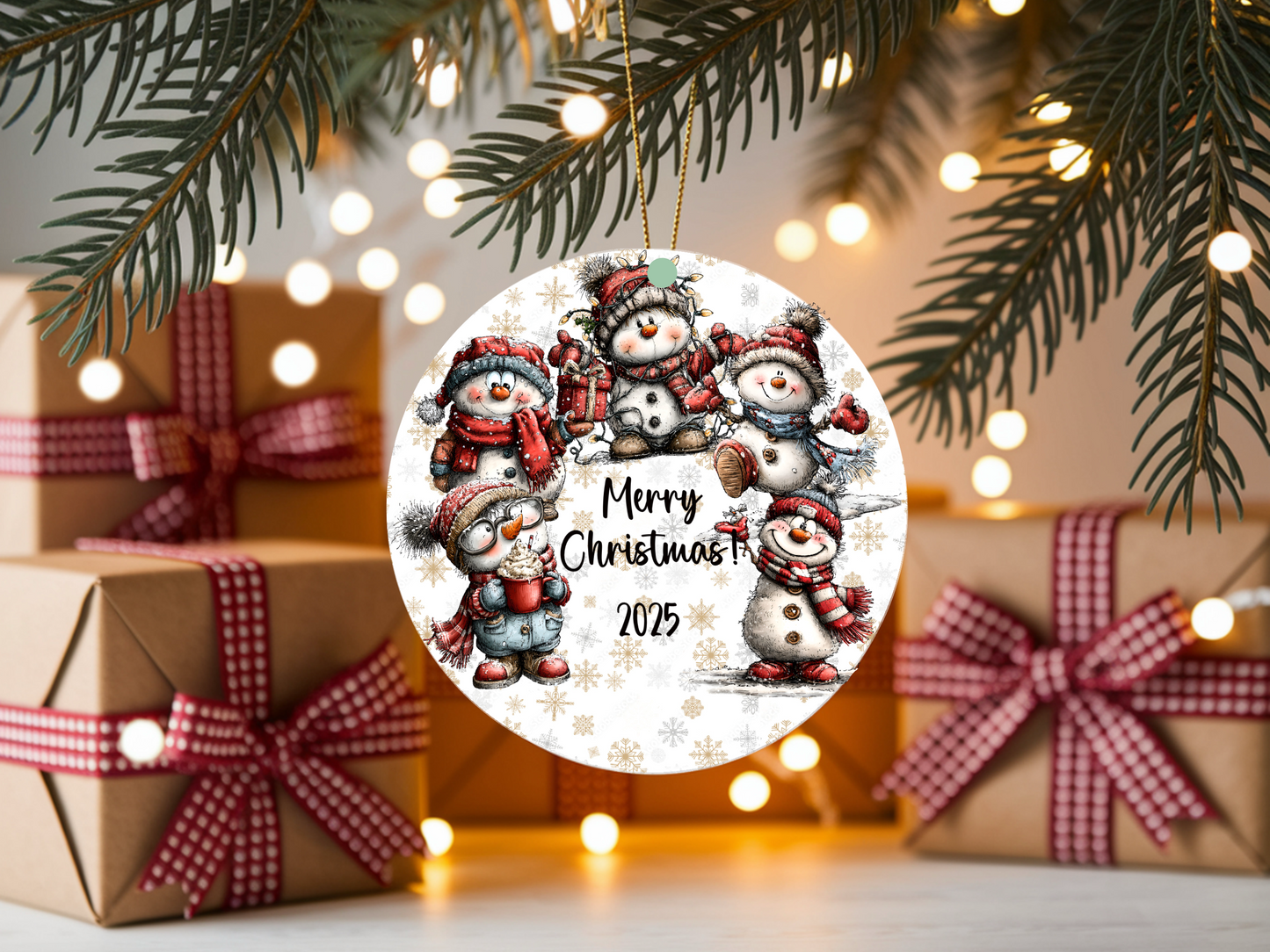 Personalized Whimsical Snowman Ornament • Custom Name Christmas Ornament • Merry Christmas 2025 Holiday Gift (2025-13)