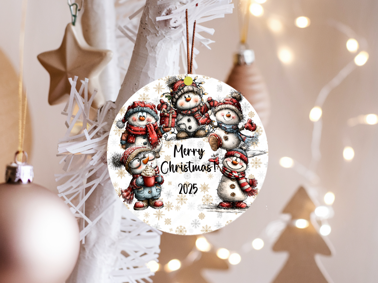 Personalized Whimsical Snowman Ornament • Custom Name Christmas Ornament • Merry Christmas 2025 Holiday Gift (2025-13)