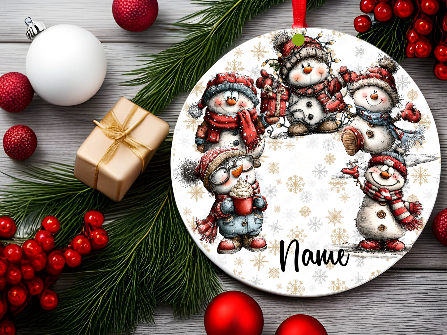 Personalized Whimsical Snowman Ornament • Custom Name Christmas Ornament • Merry Christmas 2025 Holiday Gift (2025-13)