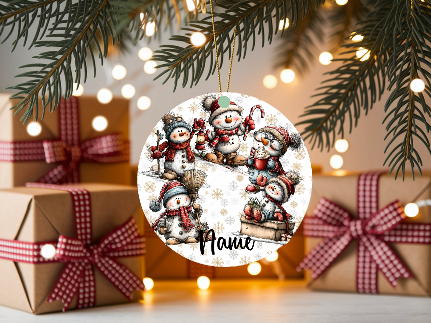 Personalized Whimsical Snowman Ornament • Custom Name Christmas Ornament • Merry Christmas 2026 Holiday Gift (2025-14)