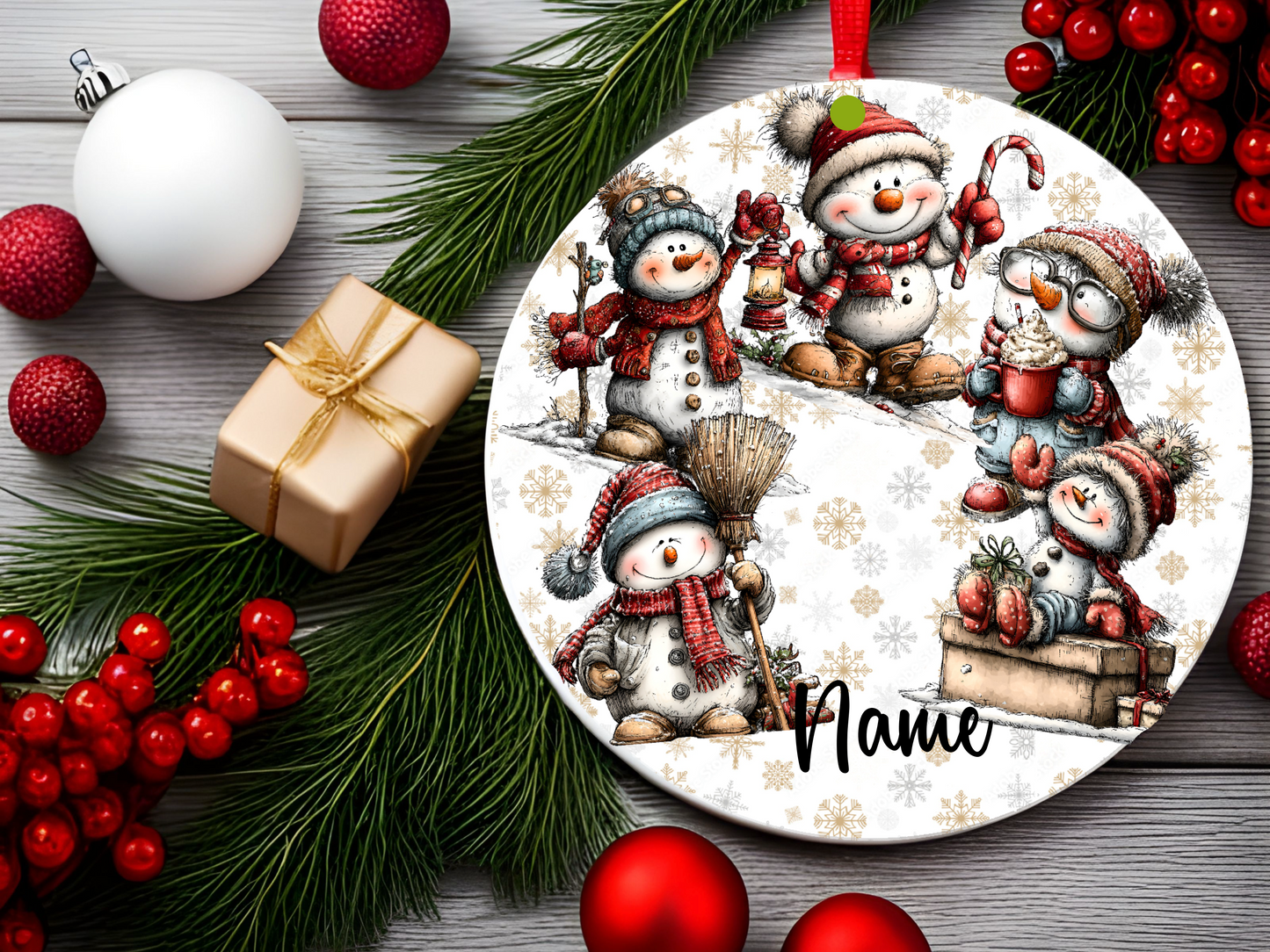 Personalized Whimsical Snowman Ornament • Custom Name Christmas Ornament • Merry Christmas 2026 Holiday Gift (2025-14)
