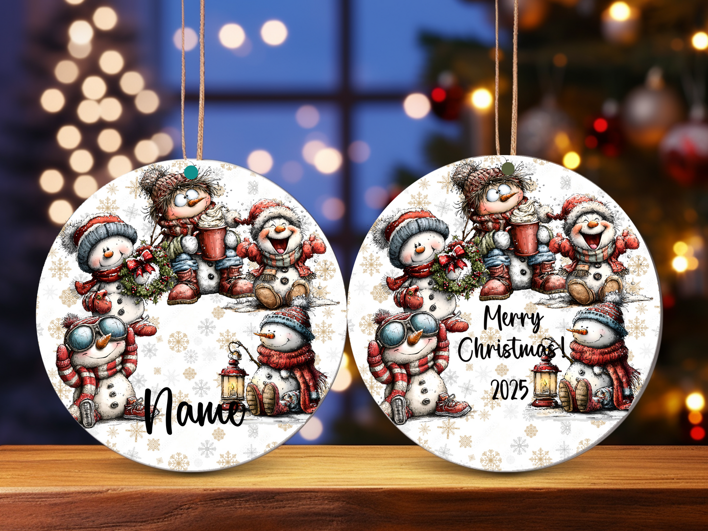 Personalized Whimsical Snowman Ornament • Custom Name Christmas Ornament • Merry Christmas 2025 Holiday Gift(2025-15)