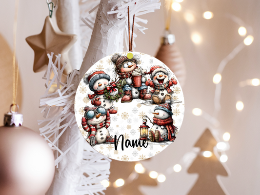 Personalized Whimsical Snowman Ornament • Custom Name Christmas Ornament • Merry Christmas 2026 Holiday Gift (2025-15)
