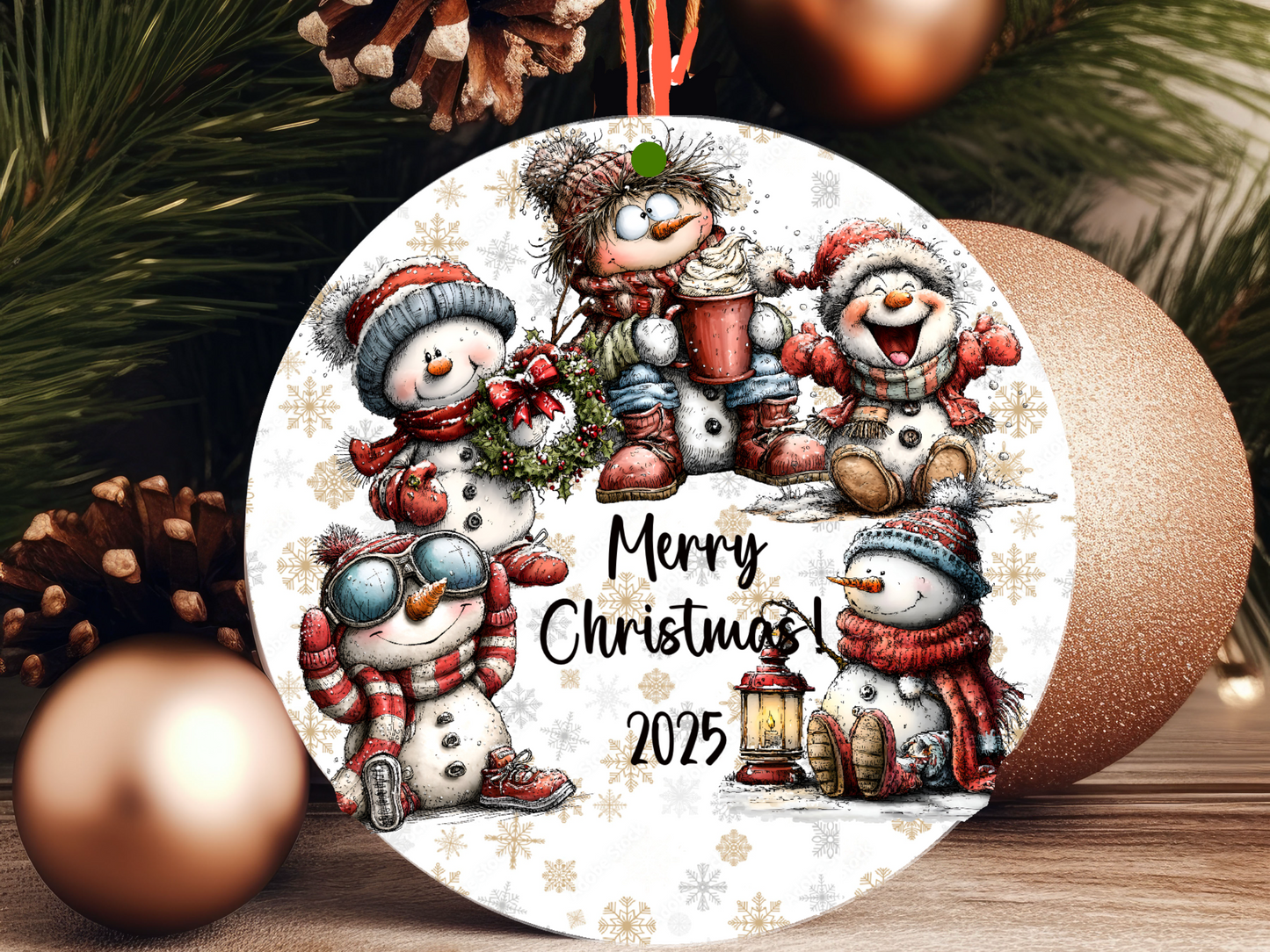 Personalized Whimsical Snowman Ornament • Custom Name Christmas Ornament • Merry Christmas 2025 Holiday Gift(2025-15)