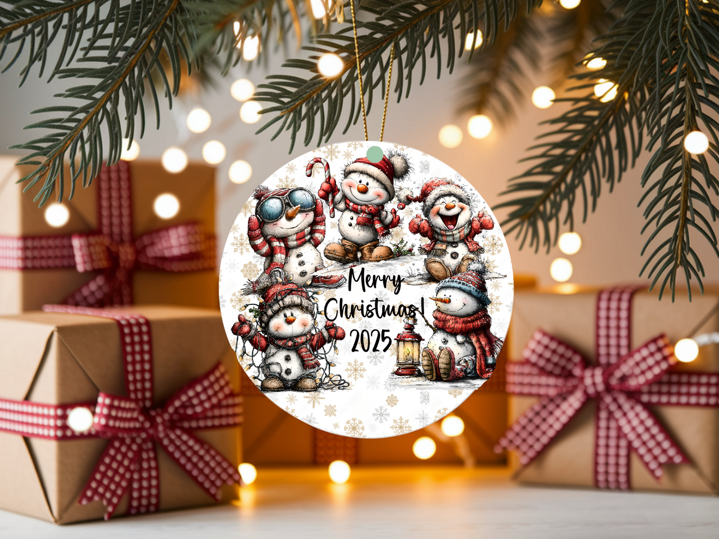 Personalized Whimsical Snowman Ornament • Custom Name Christmas Ornament • Merry Christmas 2025 Holiday Gift (2025-16)