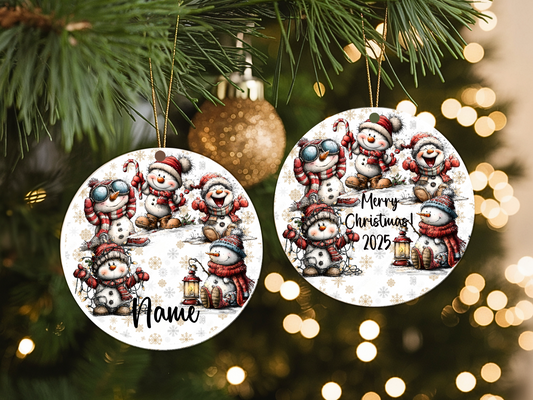 Personalized Whimsical Snowman Ornament • Custom Name Christmas Ornament • Merry Christmas 2025 Holiday Gift (2025-16)