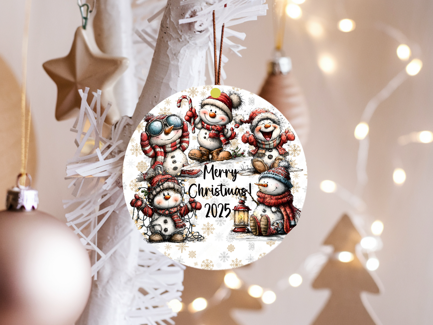 Personalized Whimsical Snowman Ornament • Custom Name Christmas Ornament • Merry Christmas 2025 Holiday Gift (2025-16)