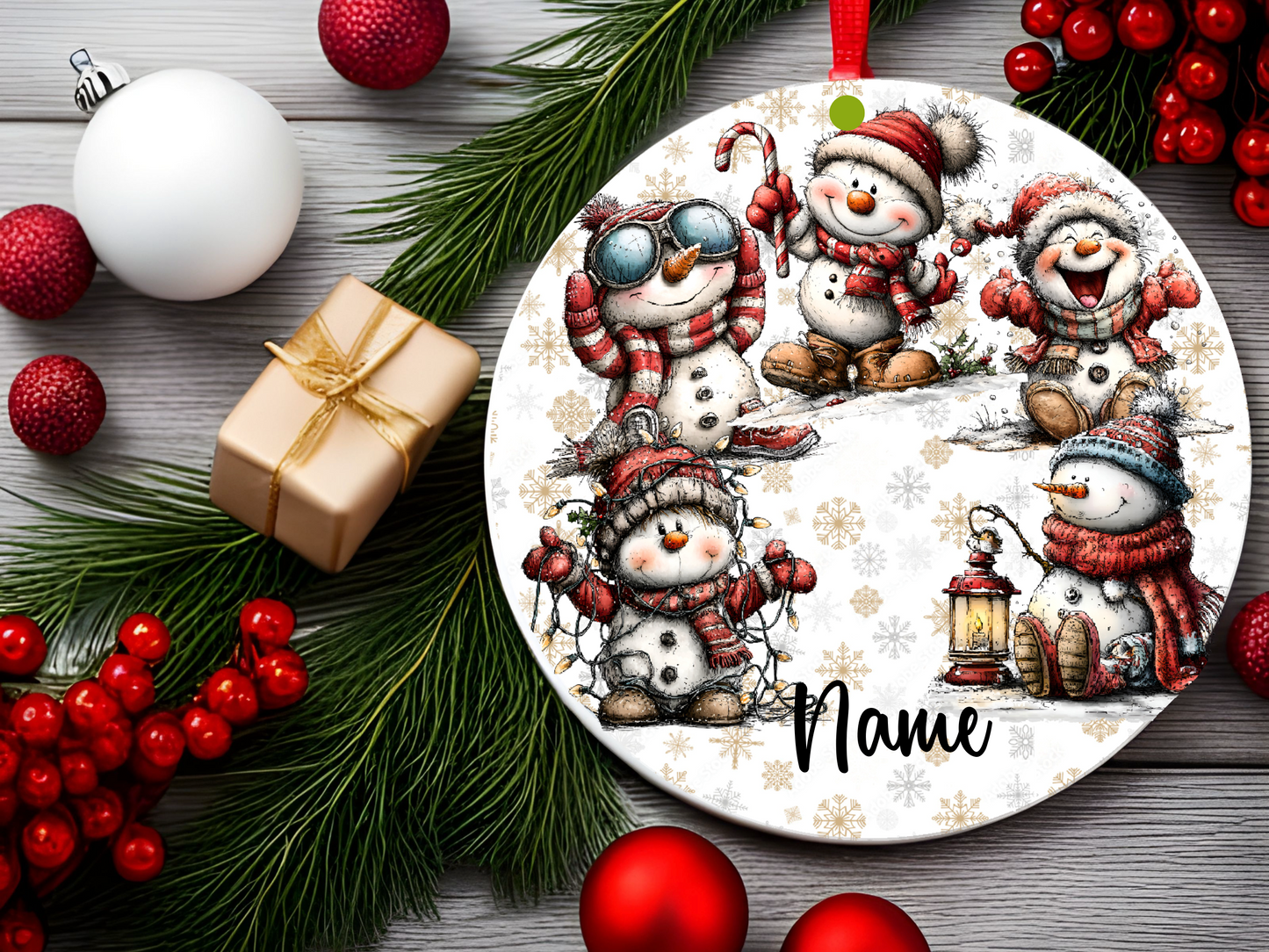 Personalized Whimsical Snowman Ornament • Custom Name Christmas Ornament • Merry Christmas 2025 Holiday Gift (2025-16)