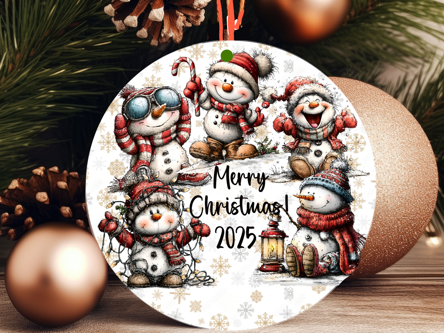 Personalized Whimsical Snowman Ornament • Custom Name Christmas Ornament • Merry Christmas 2025 Holiday Gift (2025-16)