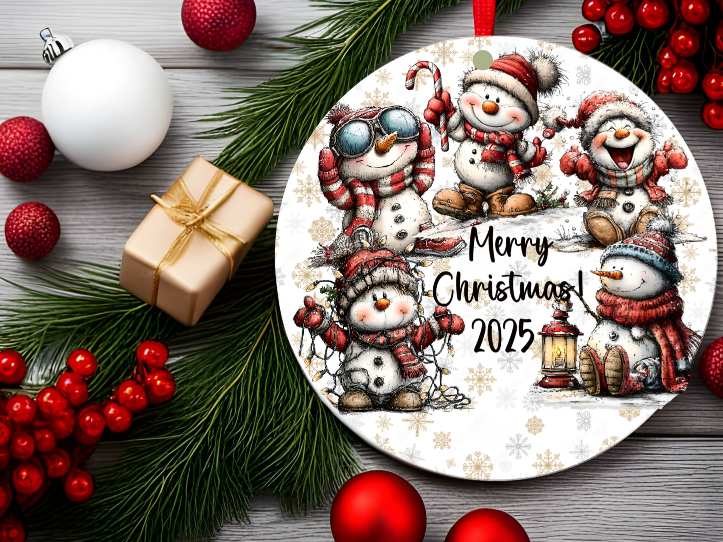 Personalized Whimsical Snowman Ornament • Custom Name Christmas Ornament • Merry Christmas 2025 Holiday Gift (2025-16)