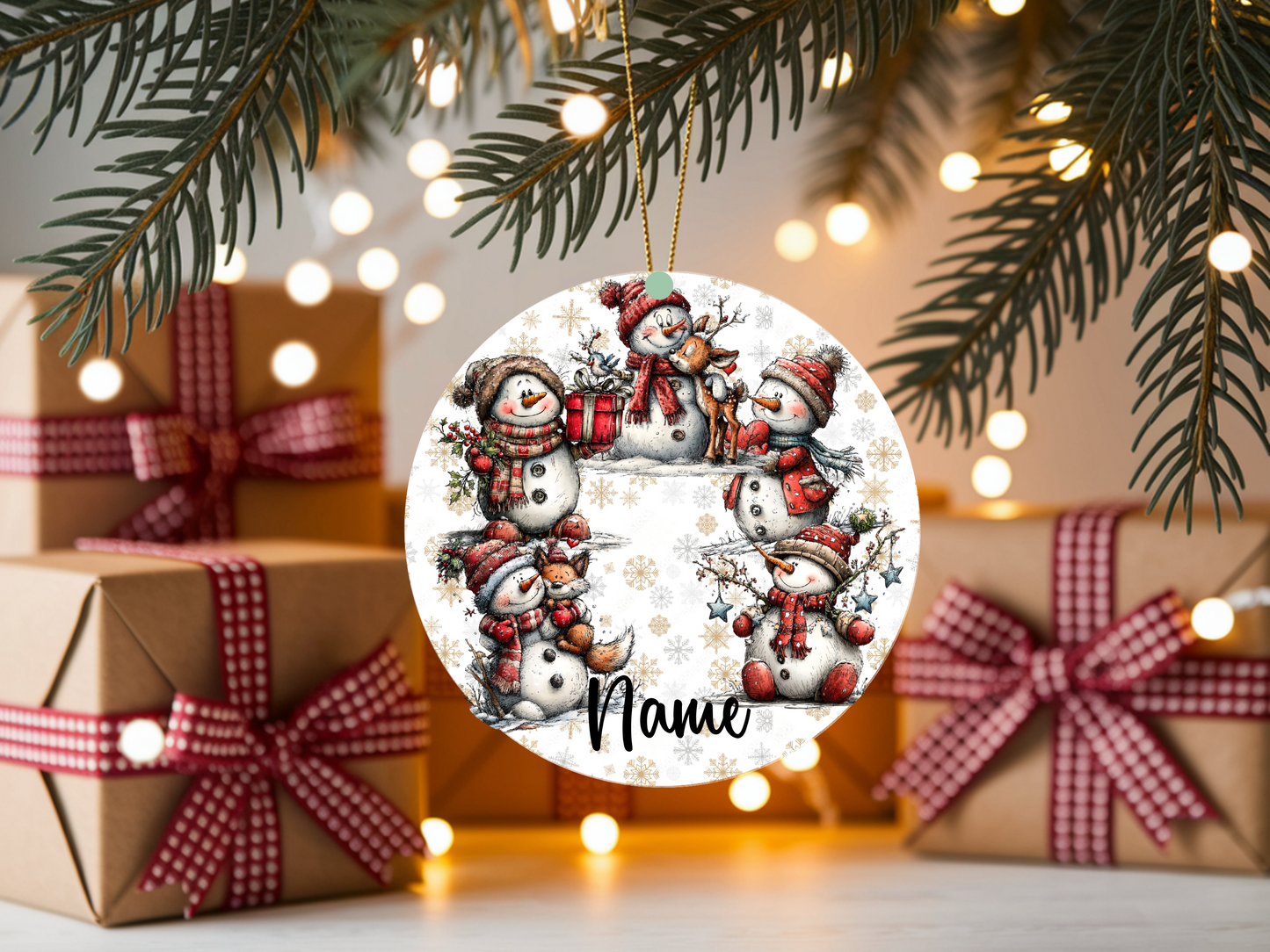 Personalized Whimsical Snowman Ornament • Custom Name Christmas Ornament • Merry Christmas 2026 Holiday Gift (2025-18)