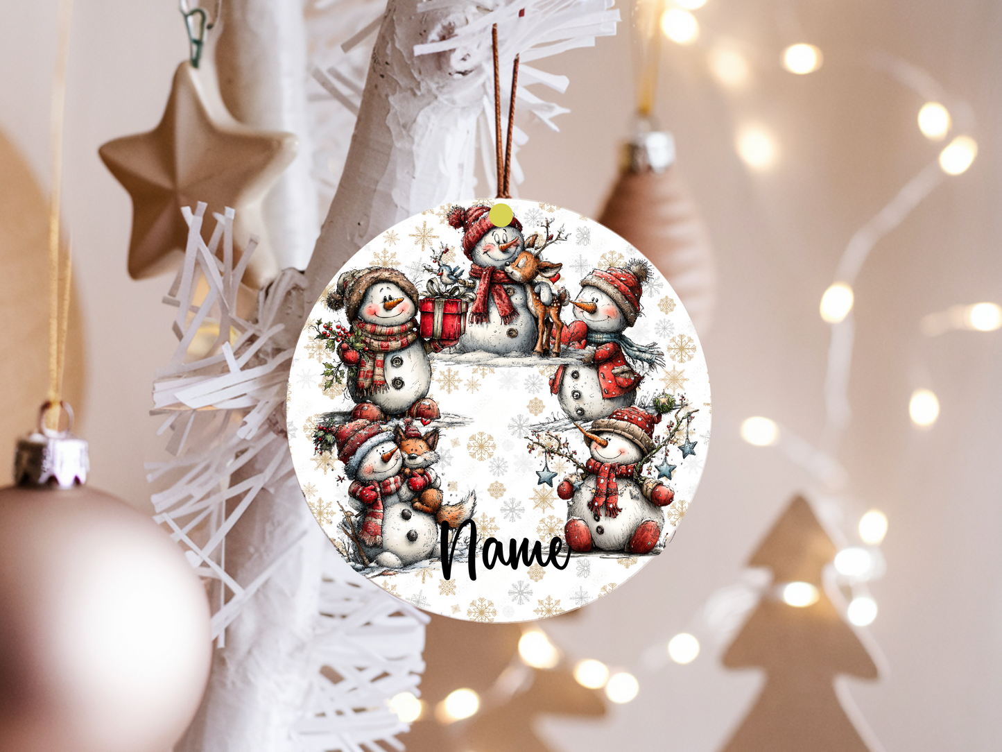 Personalized Whimsical Snowman Ornament • Custom Name Christmas Ornament • Merry Christmas 2026 Holiday Gift (2025-18)