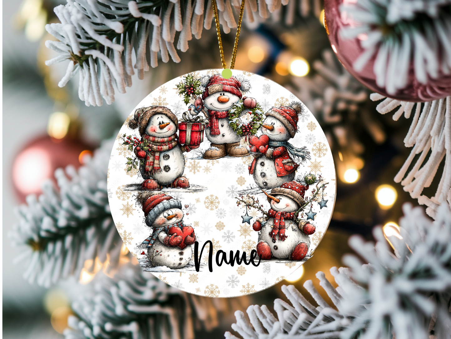 Personalized Whimsical Snowman Ornament • Keepsake • Custom Name Christmas Ornament • Merry Christmas 2026 Holiday Gift (2025-19)