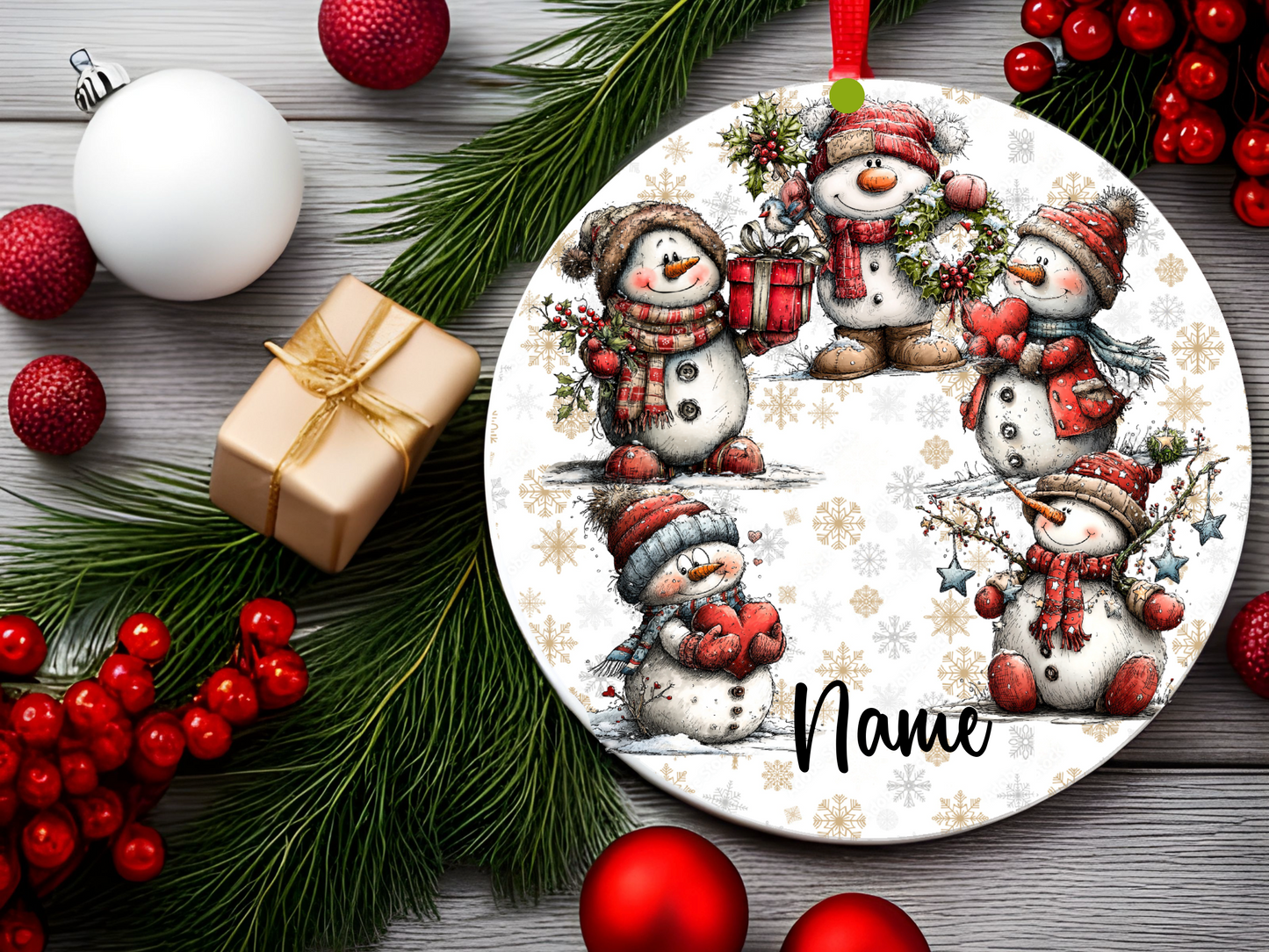 Personalized Whimsical Snowman Ornament • Keepsake • Custom Name Christmas Ornament • Merry Christmas 2026 Holiday Gift (2025-19)