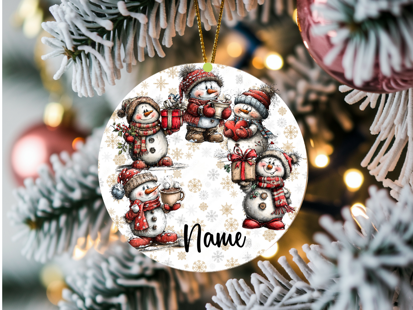 Personalized Whimsical Snowman Ornament • Custom Name Christmas Ornament • Merry Christmas 2026 Holiday Gift (2025-20)