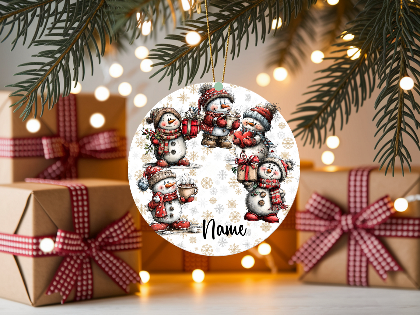 Personalized Whimsical Snowman Ornament • Custom Name Christmas Ornament • Merry Christmas 2026 Holiday Gift (2025-20)