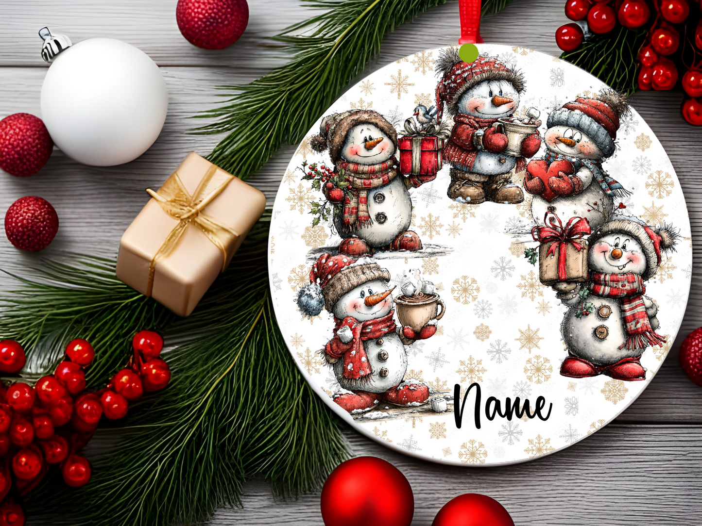 Personalized Whimsical Snowman Ornament • Custom Name Christmas Ornament • Merry Christmas 2026 Holiday Gift (2025-20)