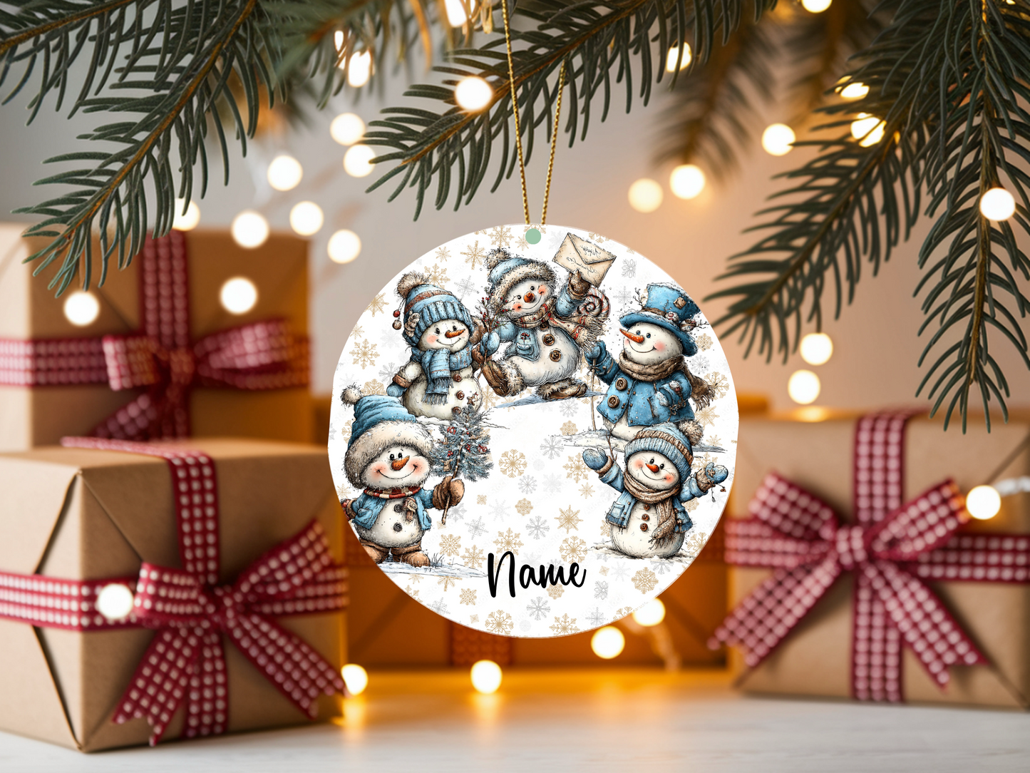 Personalized Whimsical Snowman Ornament • Christmas Decor • Custom Name Holiday Ornament • Merry Christmas 2026 Gift (2025-02)
