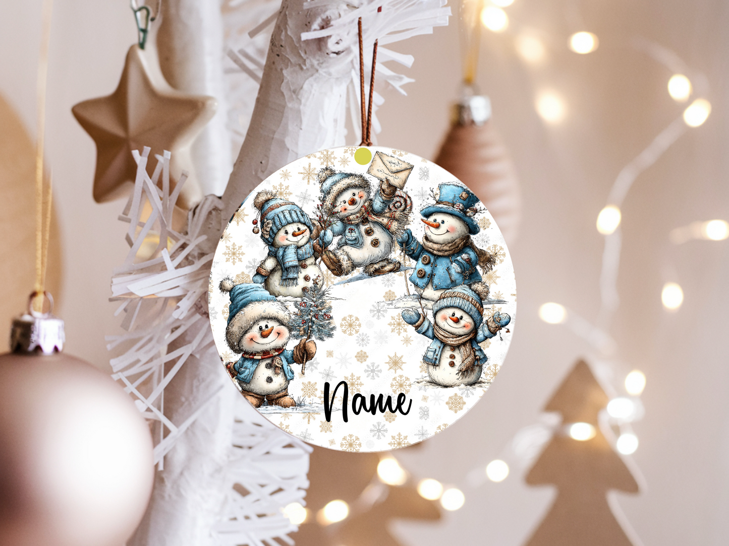 Personalized Whimsical Snowman Ornament • Christmas Decor • Custom Name Holiday Ornament • Merry Christmas 2026 Gift (2025-02)