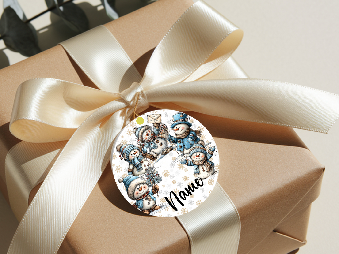 Personalized Whimsical Snowman Ornament • Christmas Decor • Custom Name Holiday Ornament • Merry Christmas 2026 Gift (2025-02)
