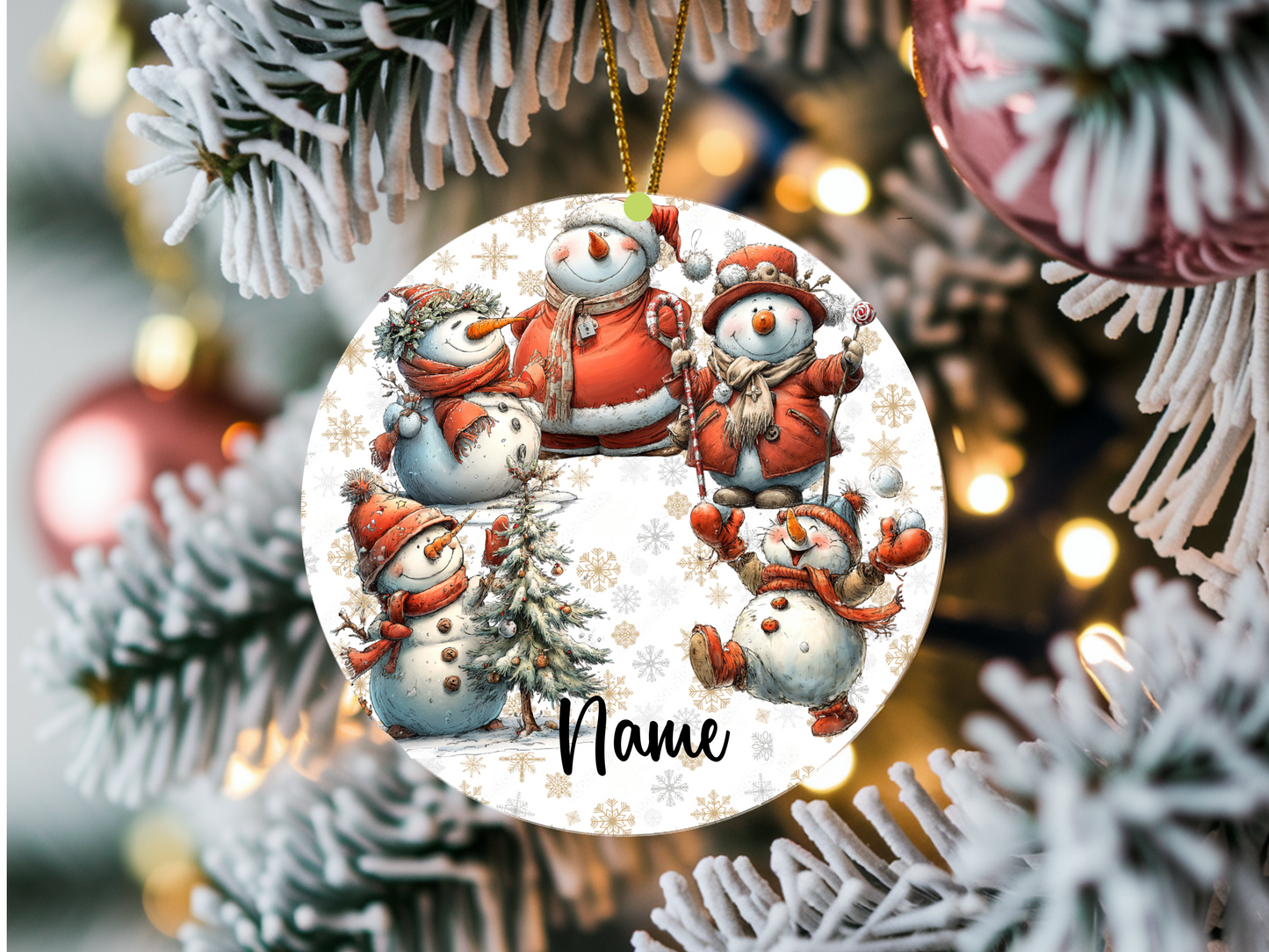 Personalized Whimsical Snowman Ornament • Custom Name Christmas Ornament • Merry Christmas 2026 Holiday Gift (2025-21)