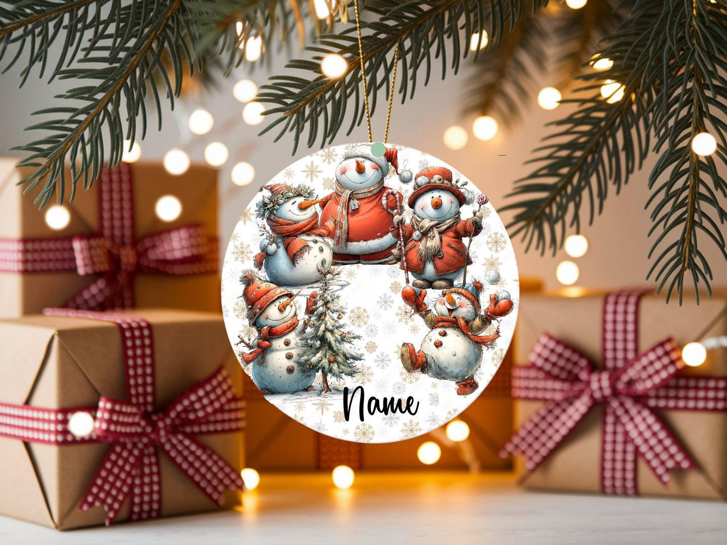 Personalized Whimsical Snowman Ornament • Custom Name Christmas Ornament • Merry Christmas 2026 Holiday Gift (2025-21)