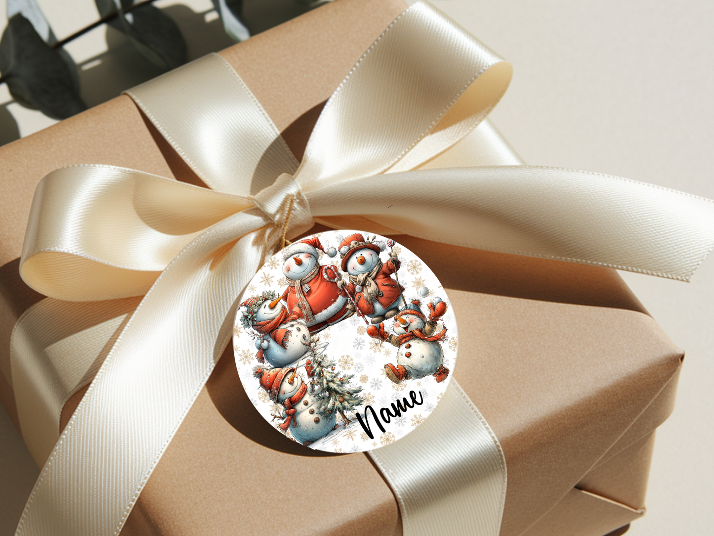 Personalized Whimsical Snowman Ornament • Custom Name Christmas Ornament • Merry Christmas 2026 Holiday Gift (2025-21)