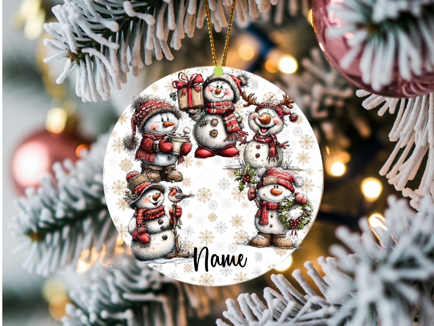 Personalized Whimsical Snowman Ornament • Custom Name Christmas Ornament • Merry Christmas 2025 Holiday Gift (2025-24)